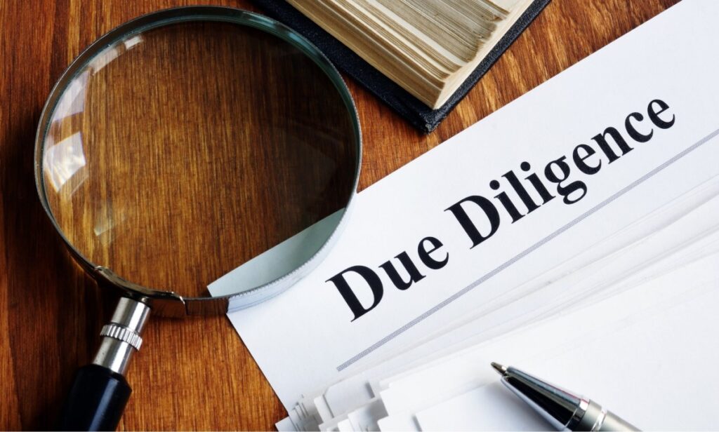 What is due diligence in takeover of company?